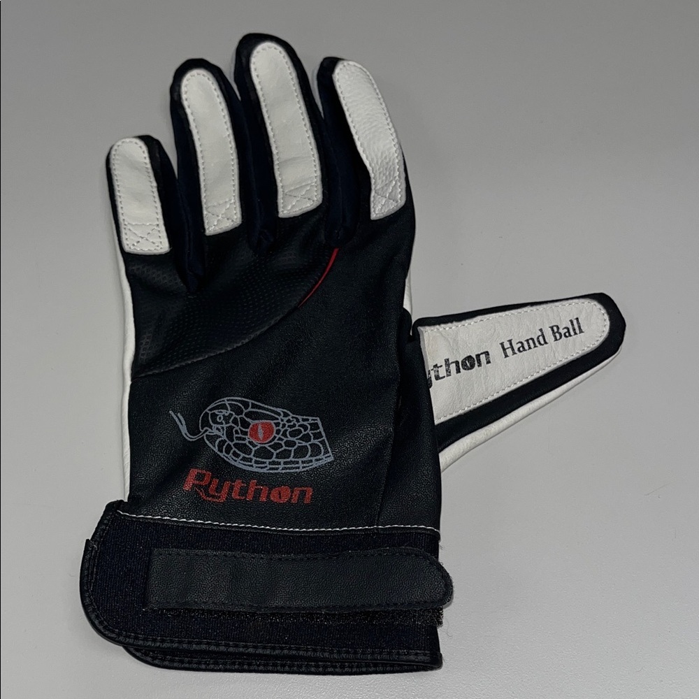 Python Partial Leather Black & White padded Hand Ball Glove size L